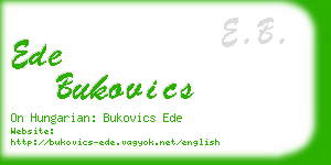 ede bukovics business card
